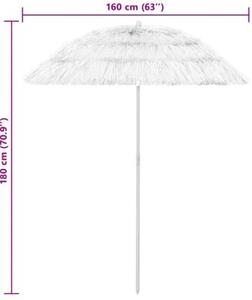 Parasol plażowy w hawajskim stylu, biały, 240 cm