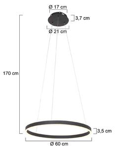 Steinhauer Żyrandol LED Ringlux Ø 60cm 2-punktowy czarny