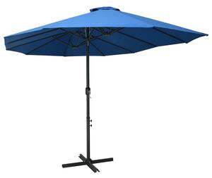 Parasol ogrodowy na słupku aluminiowym, 460 x 270 cm, niebieski