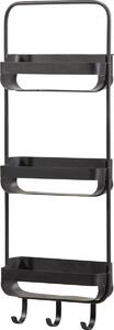 Metalowa półka do łazienki RAKKA 81x31 cm, czarna z patyną
