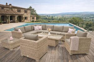 Zestaw rattanowy MALIBU dla 8 osób (cappuccino)