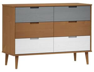 Komoda molde, brÄ zowa, 113x40x80 cm, lite drewno sosnowe