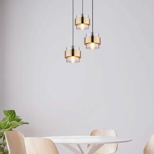 Globo Lampa wisząca Milley, Ø 45 cm, w kolorze mosiądzu, 3-punktowa, metalowa