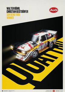 Druk artystyczny Audi Quattro S1 - Shadow - Walter R Hrl Christian Geistd Rfer - San Remo 1985, Automobilist