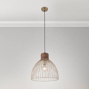 JUST LIGHT. GmbH Lampa żyrandol Alami drewno mango mosiądz mat 3-punktowa