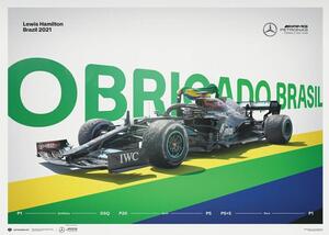 Druk artystyczny Mercedes-amg Petronas F1 Team - Lewis Hamilton - Obrigado Brasil - 2021