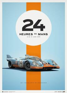 Druk artystyczny Porsche 917 - Gulf - 24h Le Mans - 1971 - Limited Poster Re-edition, Automobilist