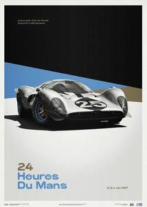 Druk artystyczny Ferrari 412p - White - 24 hours of Le Mans - 1967 - Limited Poster, Automobilist