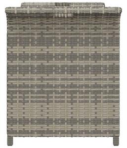 Ławka ogrodowa z poduszką, szara, 116x46x57 cm, polirattan
