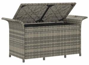 Ławka ogrodowa z poduszką, szara, 116x46x57 cm, polirattan