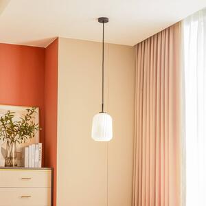 Lampa wisząca Lucande Lirien, czarna, szkło, Ø 20 cm
