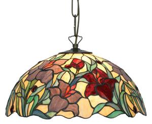 Artistar Lampa wisząca tiffany ATHINA, możliwość ściemniania, multikolor, salon / jadalnia, szkło, tiffany