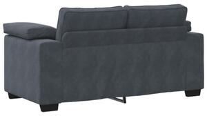 Sofa dwuosobowa ciemnoszara 160x77x82 cm aksamit