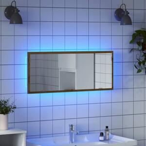 Lustro Åazienkowe z LED, dÄ b artisan, 100x8,5x37 cm