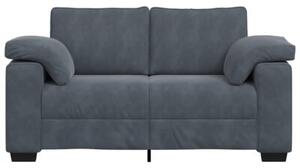 Sofa dwuosobowa ciemnoszara 160x77x82 cm aksamit