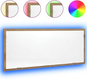 Lustro Åazienkowe z LED, dÄ b artisan, 100x8,5x37 cm
