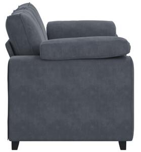 Sofa dwuosobowa ciemnoszara 160x77x82 cm aksamit