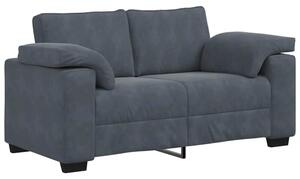 Sofa dwuosobowa ciemnoszara 160x77x82 cm aksamit