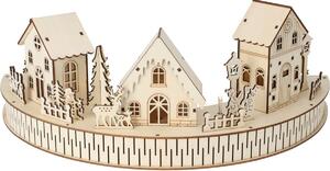 LED Winter Town, naturalny, 10x LED, 40 cm, 2x AA