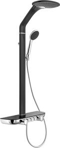 Mexen Bolt zestaw prysznicowy natynkowy z deszczownicą i baterią, czarny/chrom - 78108-71
