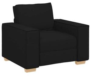 Sofa 3 szt. czarny tkanina lniana