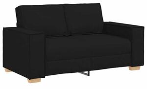 Sofa 3 szt. czarny tkanina lniana