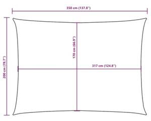 Prostokątny żagiel ogrodowy, tkanina oxford, 2x3,5 m, beżowy