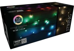 RGB Świąteczny łańcuch LED z pilotem 96 diod LED, kolorowy, 9,6 m