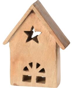 Drewniany domek dekoracyjny Star, 9,5 x 11 x 9,5cm