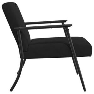 Elegancki fotel aksamitny w czerni z ergonomicznym wsparciem