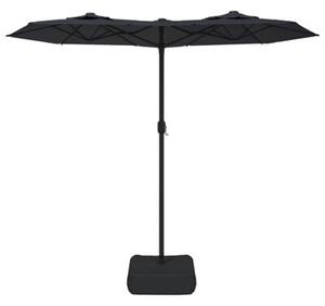 Podwójny parasol ogrodowy, czarny, 316x145 cm