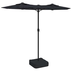 Podwójny parasol ogrodowy, czarny, 316x145 cm