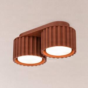 Lampa sufitowa Aura 2 SOLLUX LIGHTING, możliwość ściemniania, terracotta, przedpokój, aluminium, nowoczesny