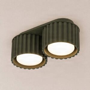 Lampa sufitowa Aura 2 SOLLUX LIGHTING, możliwość ściemniania, zielony, przedpokój, aluminium, nowoczesny