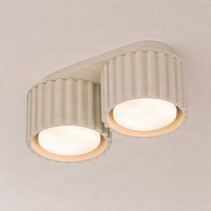 Lampa sufitowa Aura 2 SOLLUX LIGHTING, możliwość ściemniania, kremowy / amber, przedpokój, aluminium, nowoczesny