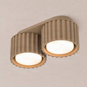 Lampa sufitowa Aura 2 SOLLUX LIGHTING, możliwość ściemniania, aluminiowy / szary / cynkowy, przedpokój, aluminium, nowoczesny