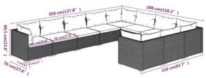Zestaw Mebli Ogrodowych Komplet Wypoczynkowy Z Poduszkami 10-Częściowy Brązowy Rattan Na Taras Balkon Ogród