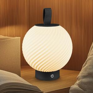 Briloner Lampa stołowa LED z akumulatorem Brilo unplugged Globe, czarna/biała, IP44 możliwość ściemniania, czarny, przedpokój, tworzywo sztuczne, nowoczesny