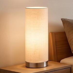 Lampa stołowa Ronja Lindby, możliwość ściemniania, kremowy / amber, sypialnia, tkanina / materiał / jedwab, nowoczesny