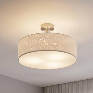 Lampa sufitowa Umma Lindby, możliwość ściemniania, biały / opal, salon / jadalnia, tkanina / materiał / jedwab, nowoczesny