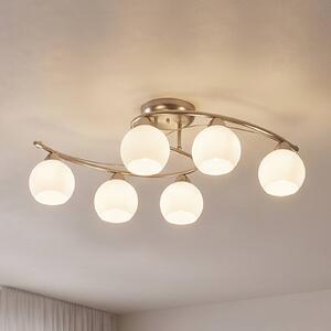 Lampa sufitowa Svean Lindby, możliwość ściemniania, aluminiowy / szary / cynkowy, salon / jadalnia, szkło, nowoczesny