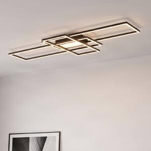 Lampa sufitowa LED Ismera Lindby, możliwość ściemniania, czarny, salon / jadalnia, aluminium, nowoczesny