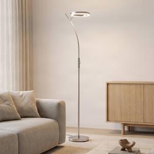 Lampa stojąca LED Darion Lindby, możliwość ściemniania, aluminiowy / szary / cynkowy, salon / jadalnia, metal, nowoczesny