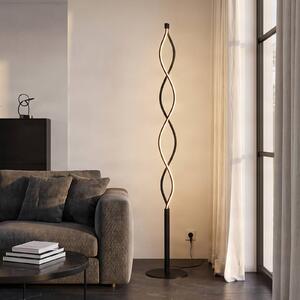 Lampa stojąca LED Welina Lindby, możliwość ściemniania, czarny, salon / jadalnia, metal, nowoczesny