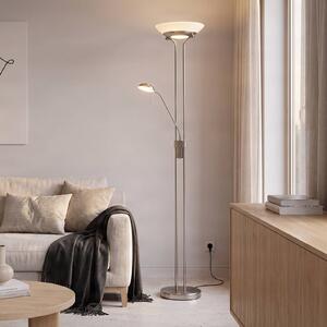 Lampa stojąca LED Yveta Lindby, możliwość ściemniania, aluminiowy / szary / cynkowy, salon / jadalnia, metal, nowoczesny