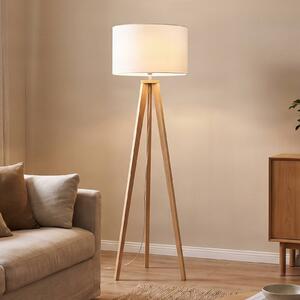 Lampa stojąca Charlia Lindby, biały / opal, salon / jadalnia, tkanina / materiał / jedwab, skandynawski