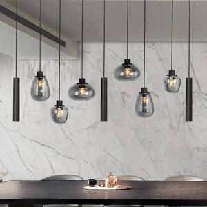 Steinhauer Lampa wisząca szklana Reflexion, możliwość ściemniania, czarny, salon / jadalnia, szkło