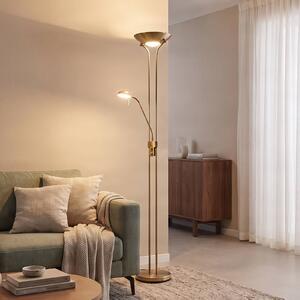 Lampa stojąca Josefin Lindby, możliwość ściemniania, brązowy / mosiężny, salon / jadalnia, metal, nowoczesny