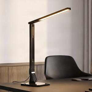 Lampa stołowa LED Eleni Lindby, możliwość ściemniania, czarny, biuro, tworzywo sztuczne, nowoczesny