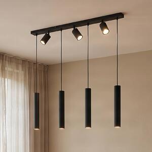 Lampa wisząca Sanad Lindby, możliwość ściemniania, czarny, salon / jadalnia, metal, nowoczesny